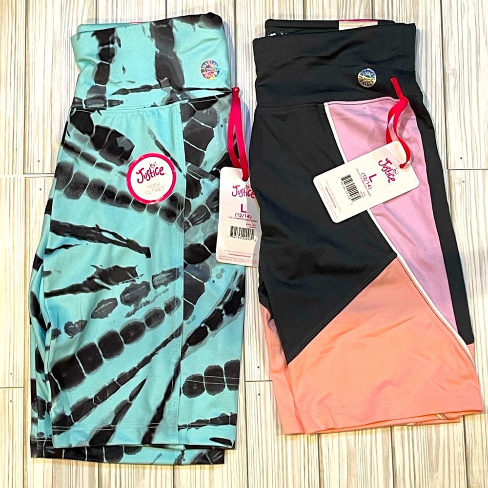 NWT GIRLS JUSTICE BIKE SHIRTS SZ 12/14